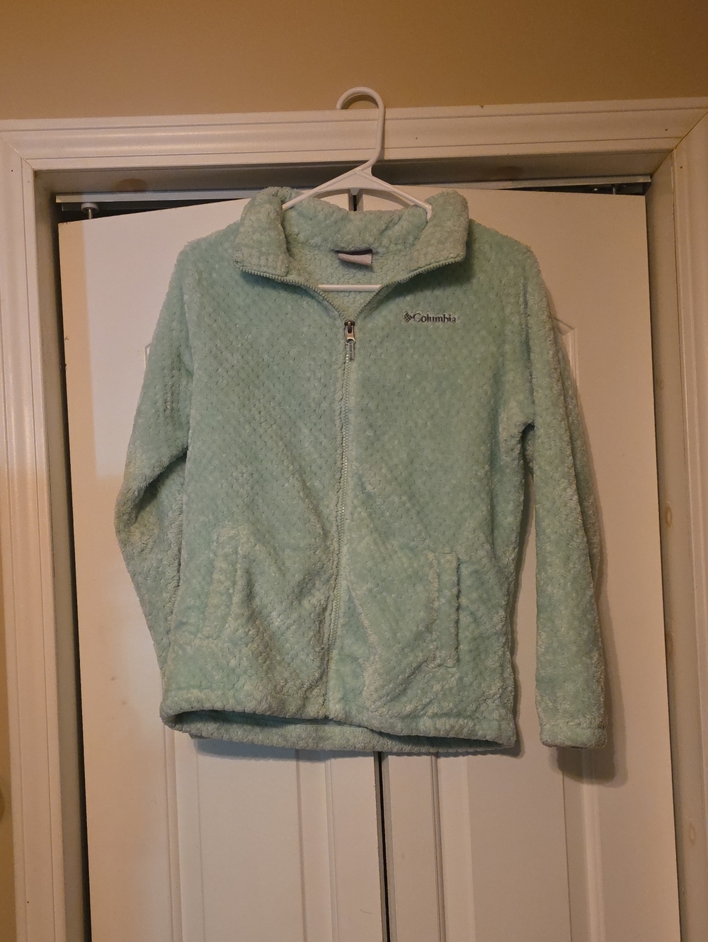 Columbia Kids Mint Green Fuzzy Full-Zip Jacket